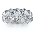 8Ct Oval Diamond Eternity RIng 14k Gold Platinum Band Lab Grown