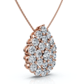 2Ct Diamond Pear Shape Pave Pendant 14k Gold Necklace Lab Grown