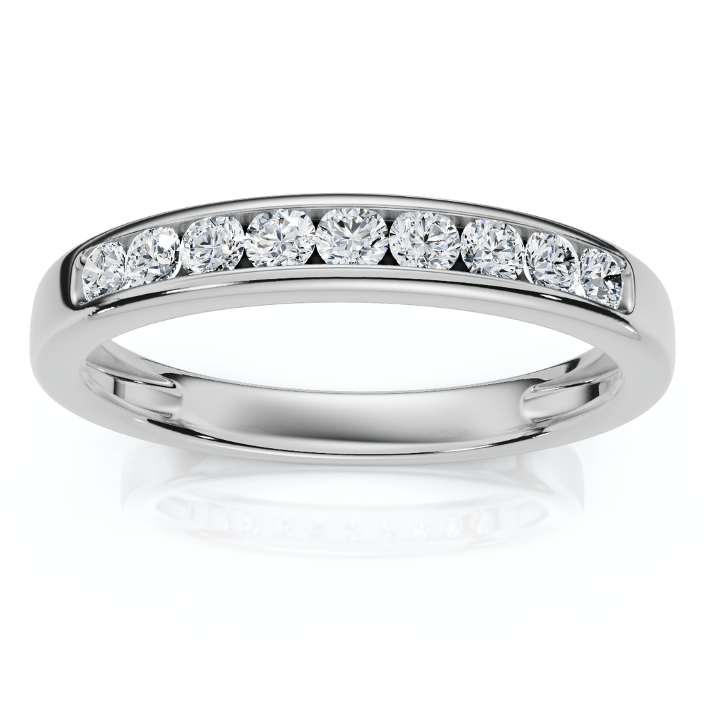 1/4Ct Diamond Channel Set Wedding Stackable Band 14k Gold or Platinum Lab Grown