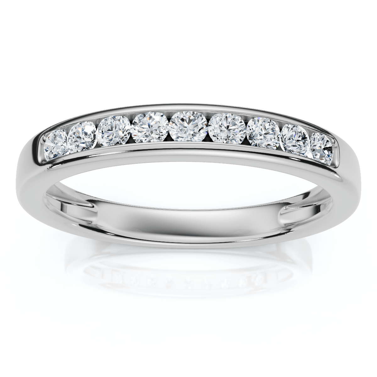 1/4Ct Diamond Channel Set Wedding Stackable Band 14k Gold or Platinum Lab Grown