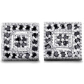 1/3ct Pave Black Diamond Studs 10K White Gold