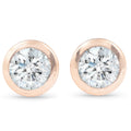 1/3 ctw 14k Rose Gold Diamond Bezel Martini Stud Earrings