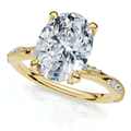 2 1/5Ct Oval Diamond Engagement Camellia Ring 14k Gold Lab Grown