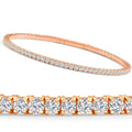 4Ct F/VS Diamond Flexible Oval Bangle Women's Bracelet 14k Rose Gold Lab Grown Size: Medium