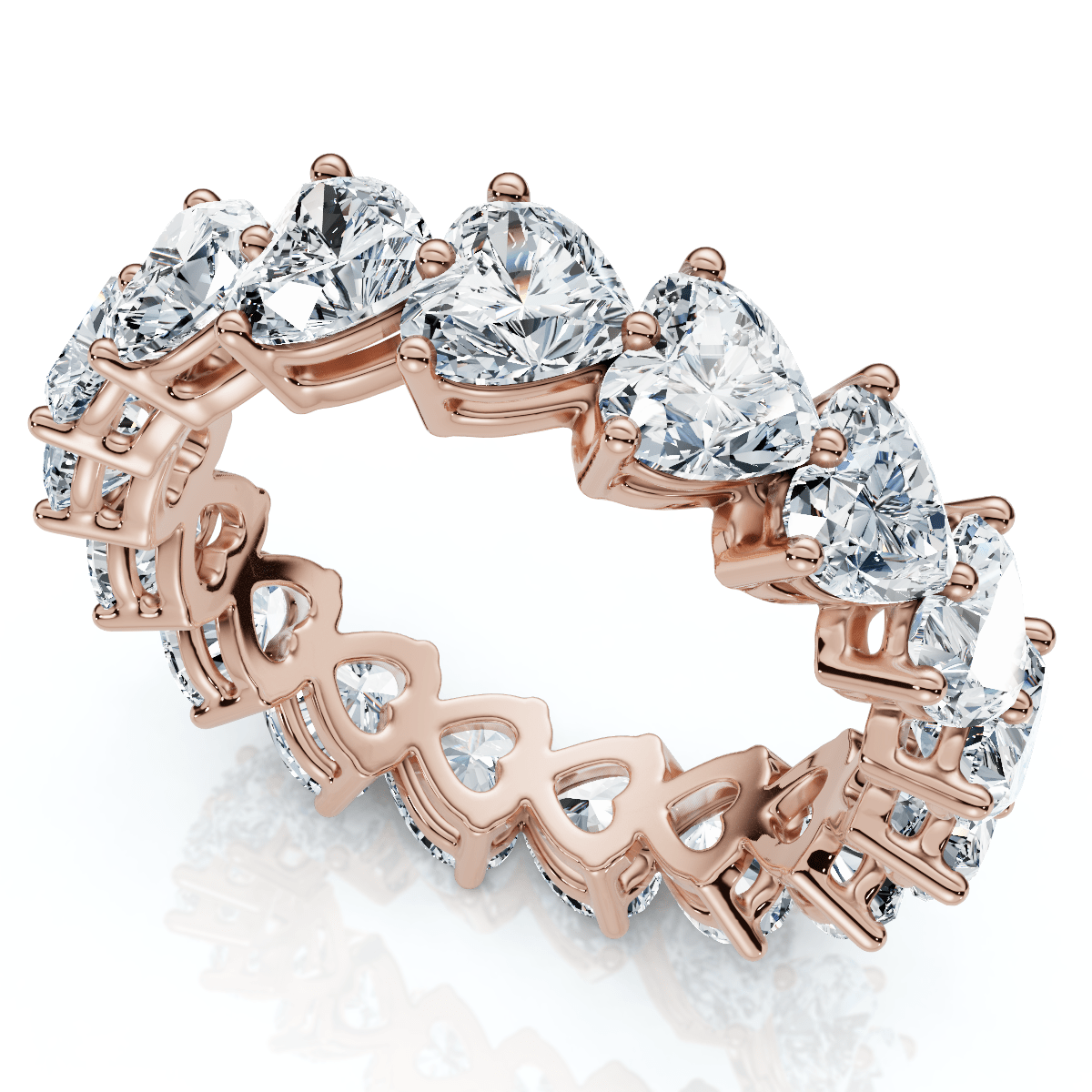 3 3/4Ct Heart Shape Diamond Eternity Wedding Ring 14k Gold or Platinum Lab Grown